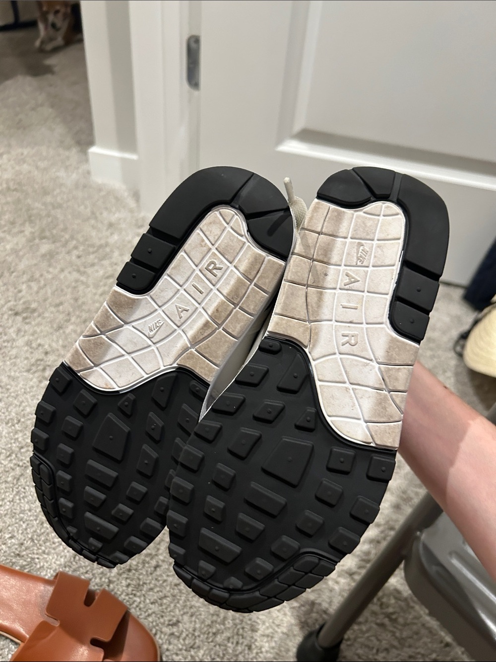 Nike White and Black Retro Runner Sneakers - Picture 3 of 6